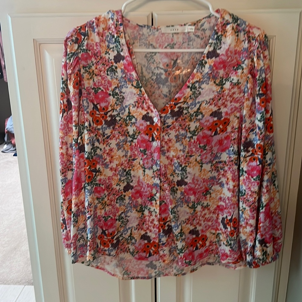 Lush button front floral top